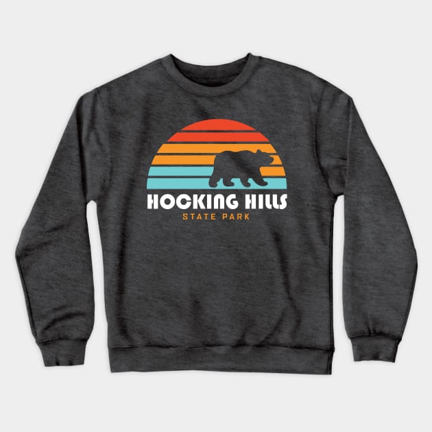 Hocking Hills State Park Bear Sunset Crewneck Sweatshirt by PodDesignShop